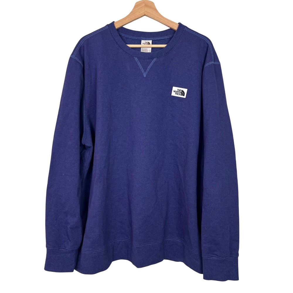 The North Face Mens XXL Heritage Patch Crewneck Sweatshirt Purple Pullover
